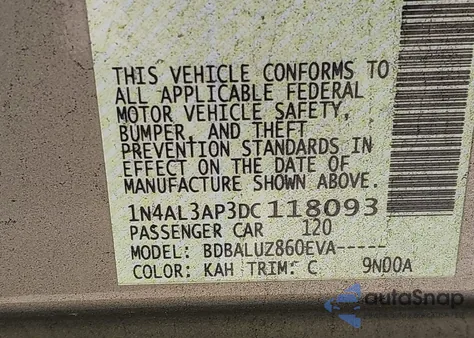 2013 Nissan Altima 2.5 Sv из США, поврежденный, VIN 1N4AL3AP3DC118093